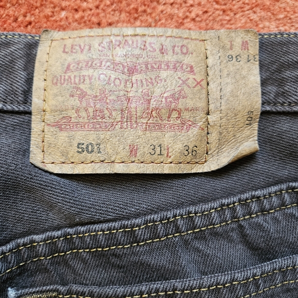 Levi's 501 Vintage 90's Brown Button Fly Denim Jeans Made In Canada W31 L36 - Picture 8 of 11